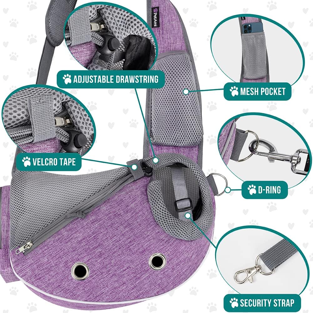 PetAmi - Transportador para perros pequeños, bolso manos libres para