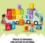 LEGO DUPLO - Juguete de camión del alfabeto de la ciudad, juguetes educativos y de aprendizaje para niños y niñas en edad preescolar, a partir de 2 años, bloques del alfabeto para niños y niñas, ideas