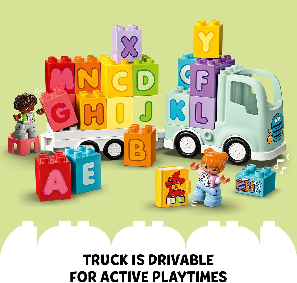 LEGO DUPLO - Juguete de camión del alfabeto de la ciudad, juguetes educativos y de aprendizaje para niños y niñas en edad preescolar, a partir de 2 años, bloques del alfabeto para niños y niñas, ideas