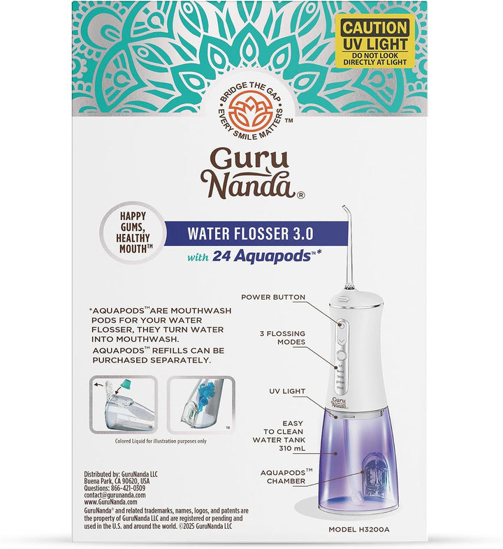 GuruNanda Irrigador dental avanzado 3.0 con irrigador dental de agu...