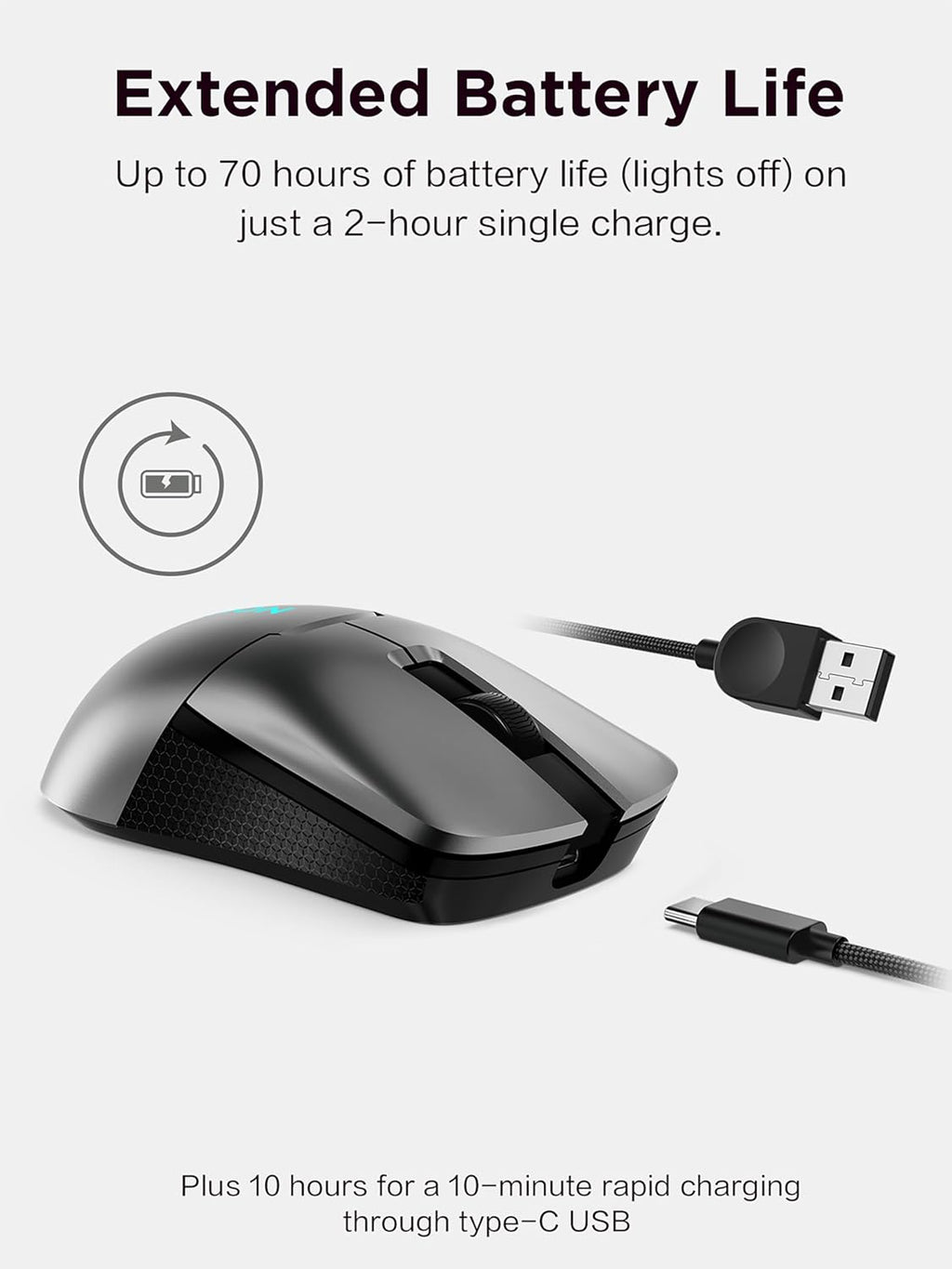 Lenovo Legion M600s RGB - Mouse inalámbrico para juegos, 19,000 DPI...