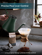 INTASTING Hervidor Eléctrico con Pico Longo y Control de Temperatura de ±1℉, 0.9L
