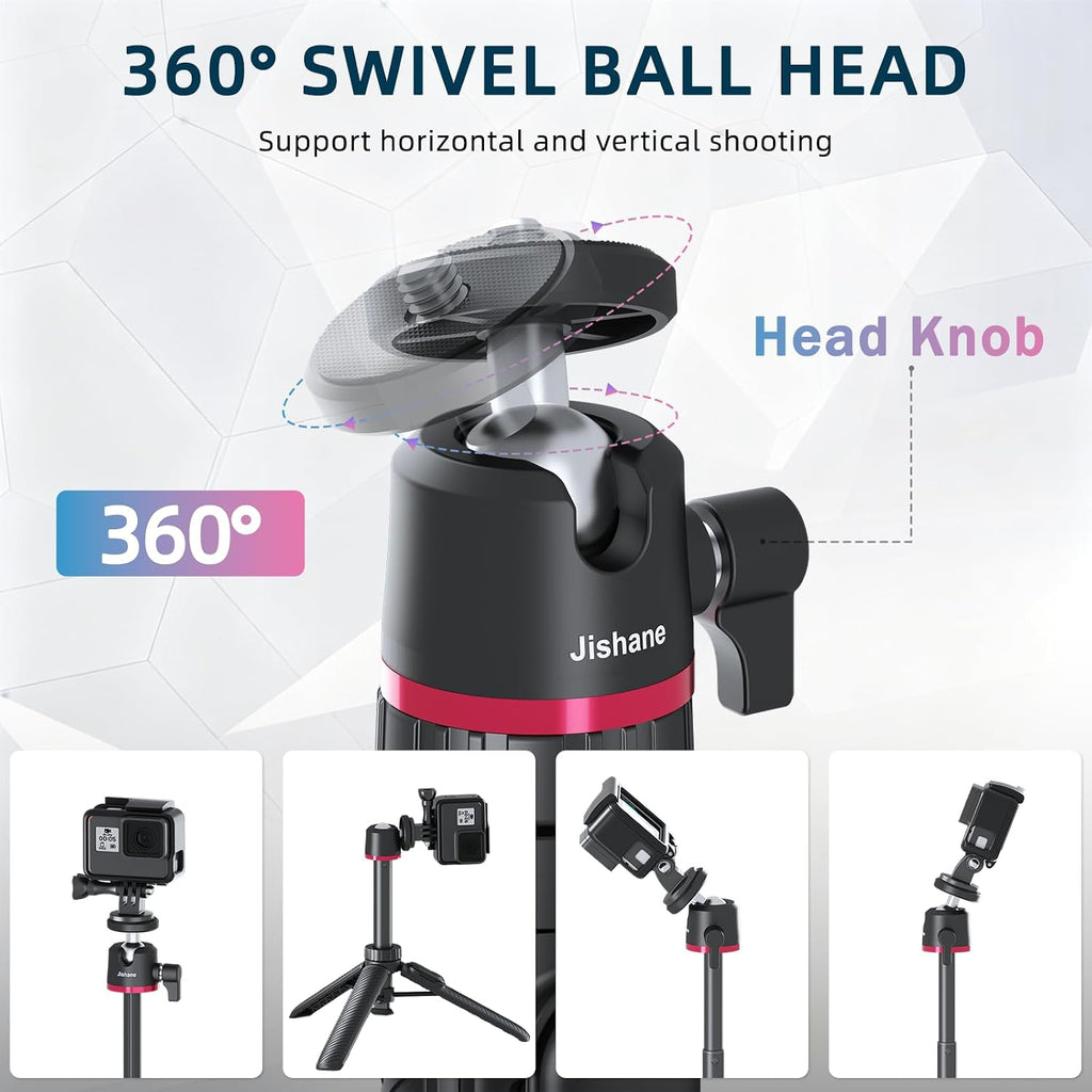 Auto-Open Mini 360 ° Bola Cabeza Selfie Stick Trípode para GoPro DJI Insta360