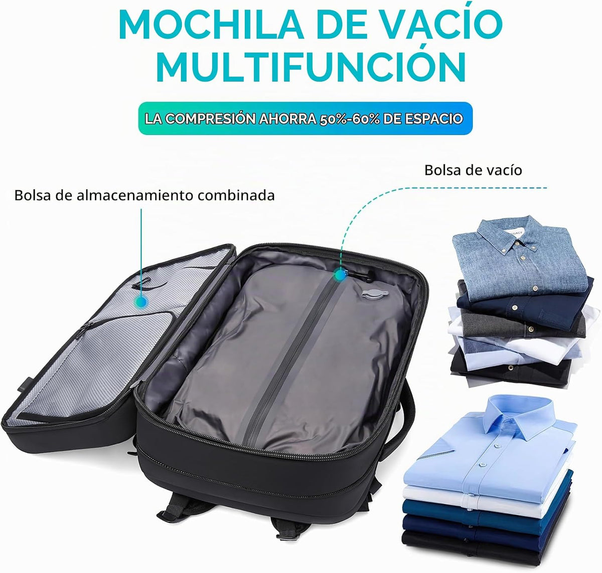 Mochila de vacío de aire BANGE, Negro