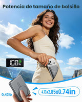 Cargador portátil magnético, cargador de batería de carga rápida de...