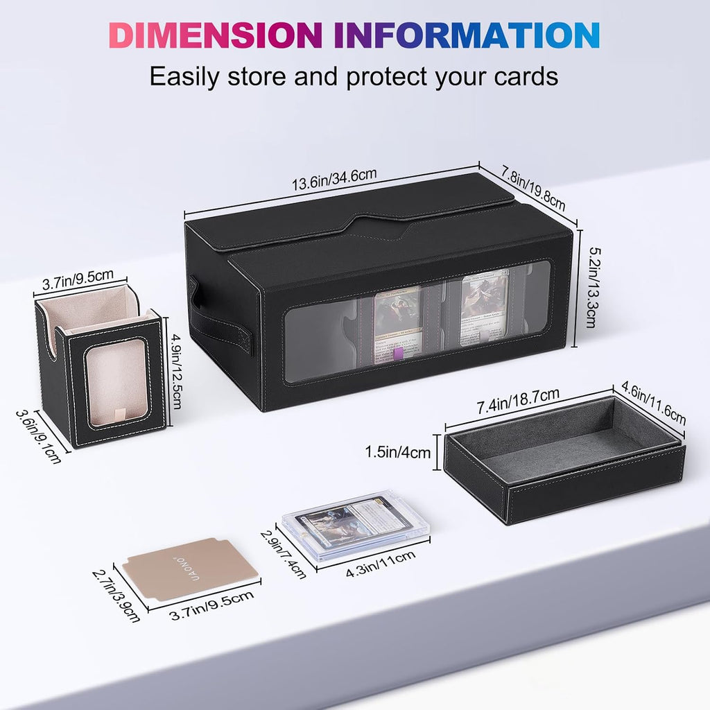 UAONO MTG Commander Deck Box, 6-Deck Modular TCG Deck Case con Dice Tray