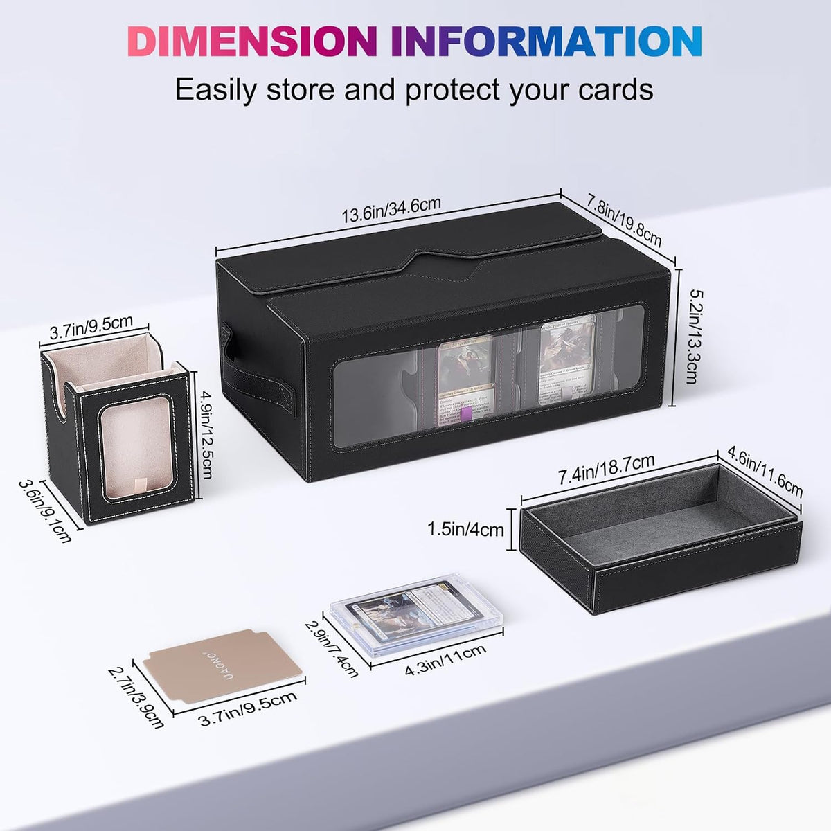 UAONO MTG Commander Deck Box, 6-Deck Modular TCG Deck Case con Dice Tray