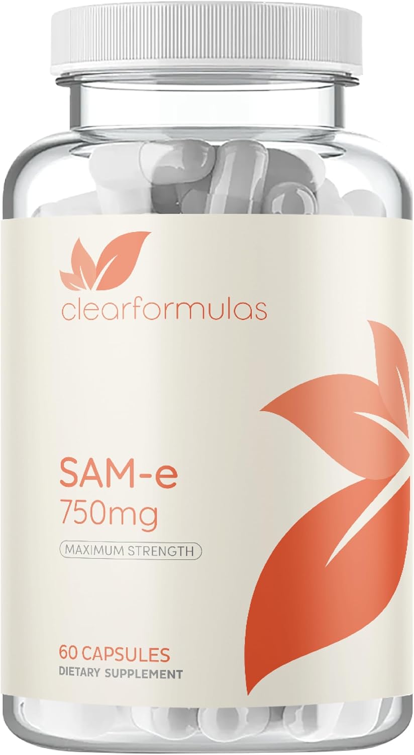Clear Formulas Bioactive SAM-e 750 mg - Suplemento SAM-e de alta re...