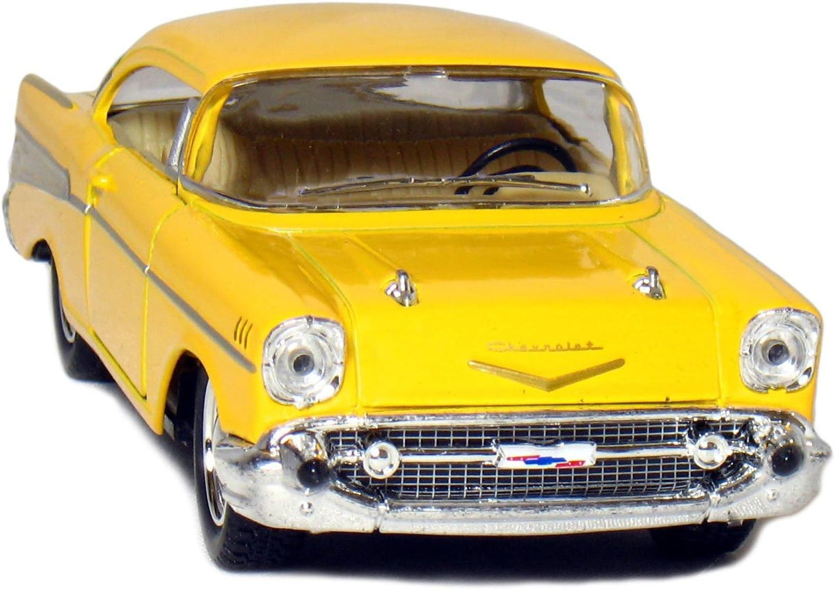 KiNSMART 1957 Chevy Bel Air Coupe Escala 1:40 Auto clásico de metal fundido 5" (juego de 4)