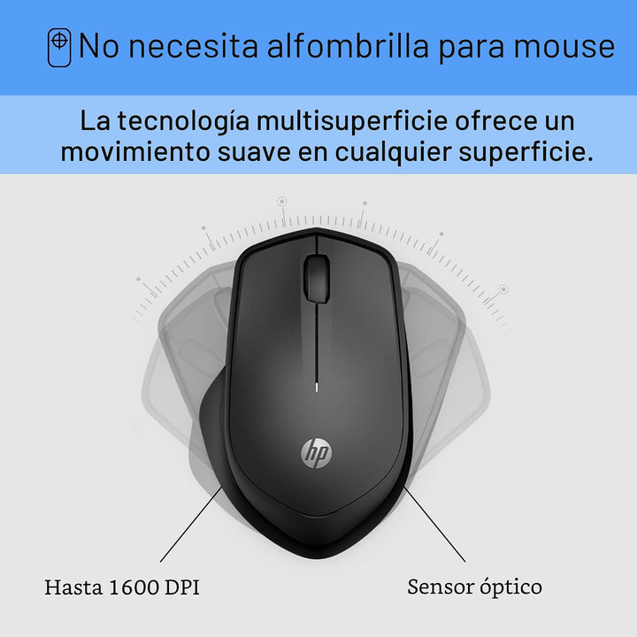 HP 280 Ratón Silencioso Inalámbrico - Diseño Ergonómico, para Mano...
