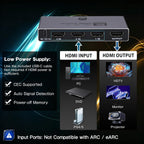 8K @60Hz HDMI 2.1 interruptor 3 en 1 salida con control remoto, 4K @240Hz, CEC