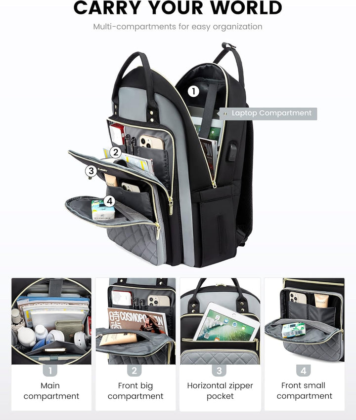 LOVEVOOK Mochila para computadora portátil para mujer, mochila para...
