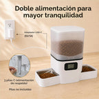 Comedero Automático para 2 Gatos y Perro Pequeño, 6L Gran Capacidad para Comida Seca