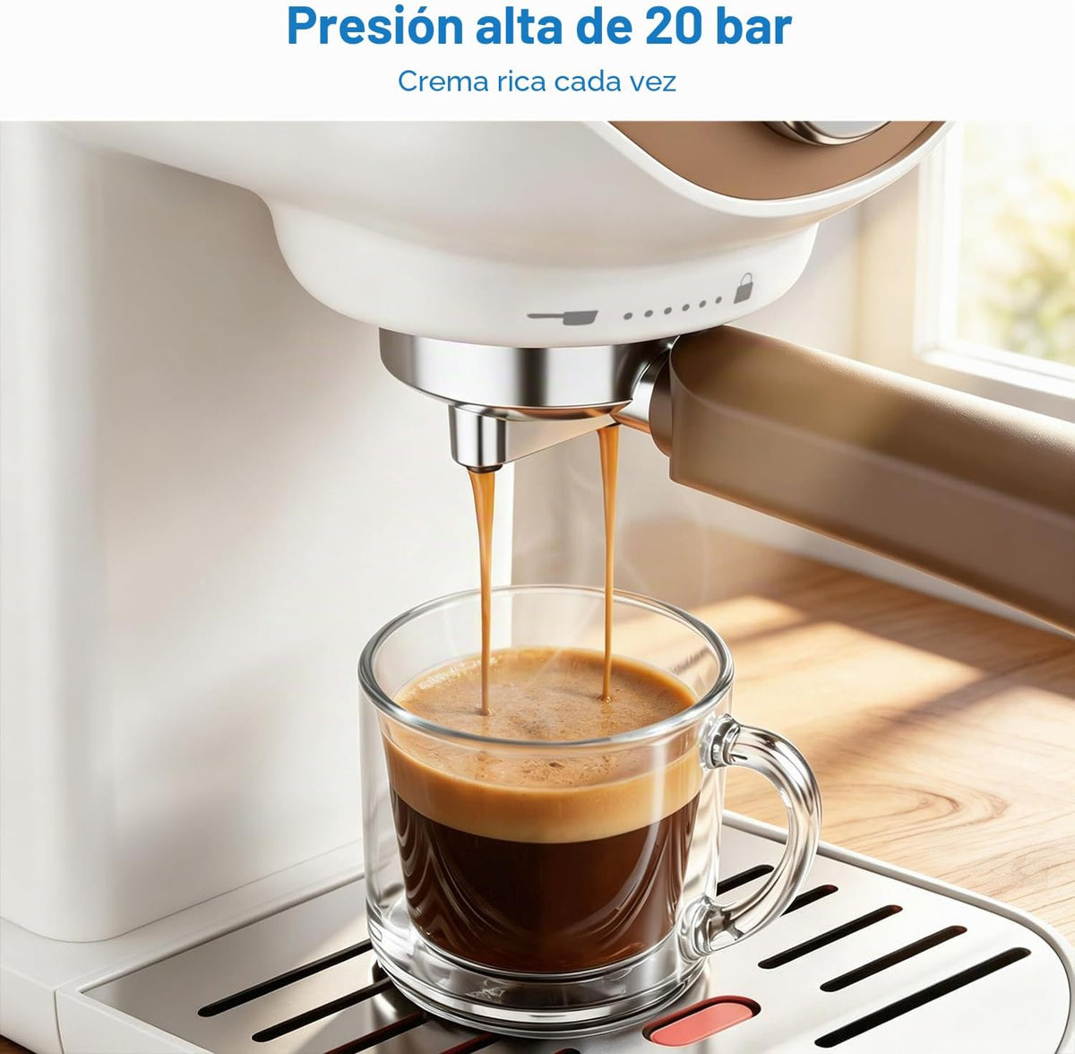 XIXUBX Máquina de café expreso, compacta con espumador de leche, color