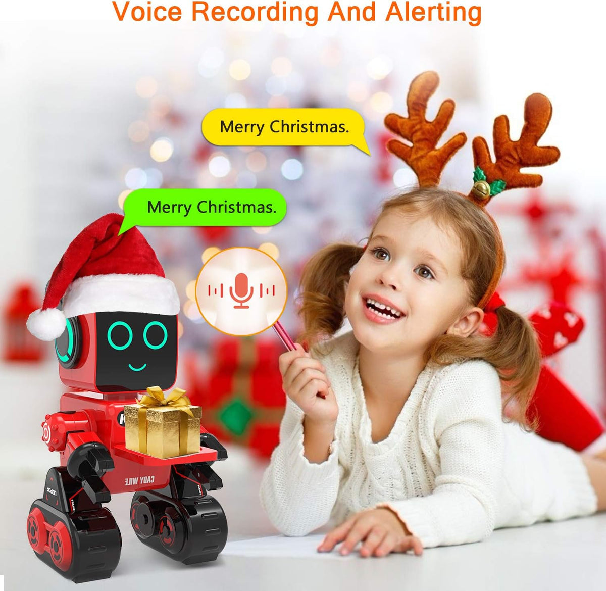 okk Robot de juguete para niños, kit de robot inteligente a control remoto con robótica de control táctil y de sonido, robots inteligentes programables inteligentes con caminar, bailar, cantar, hablar, transferir artículos para niños y niñas (rojo)