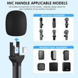 Adaptador manual para micrófono de entrevista, 2 paquetes de soport...