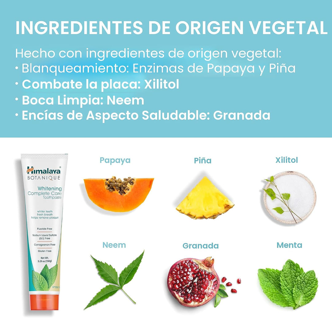 Himalaya Botanique Pasta dental blanqueadora de cuidado completo, b...