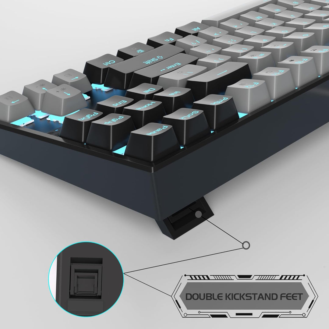 MageGee Teclado mecánico 75% para juegos, interruptor azul, retroil...