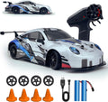 Auto RC Drift de 2.4 GHz, escala 1:24, 4WD, de alta velocidad, coches de control remoto vehículo con luces LED, dos baterías y neumáticos de drift, autos de juguete deportivos de carreras