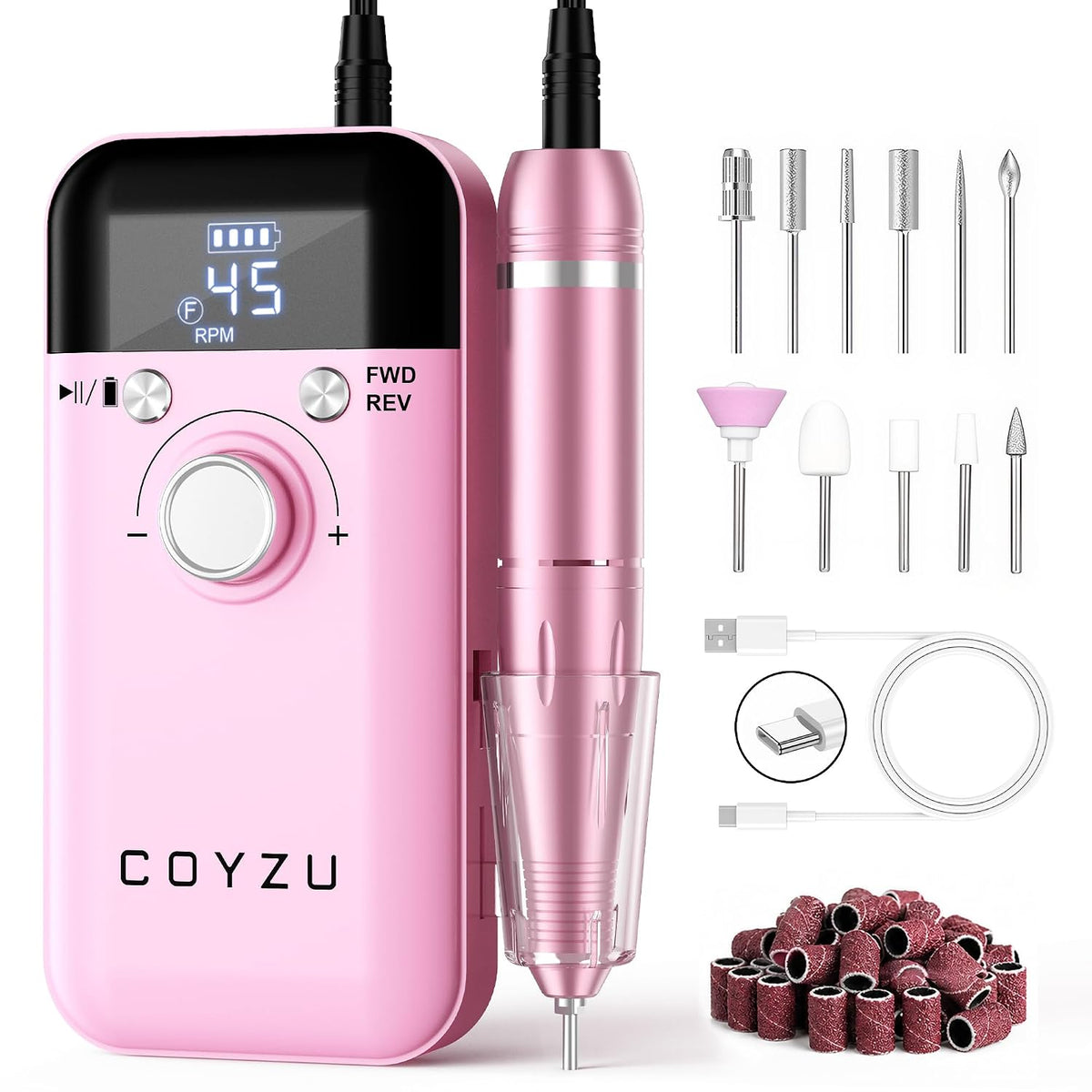 Taladro de uñas profesional 45000RPM, lima de uñas eléctrica