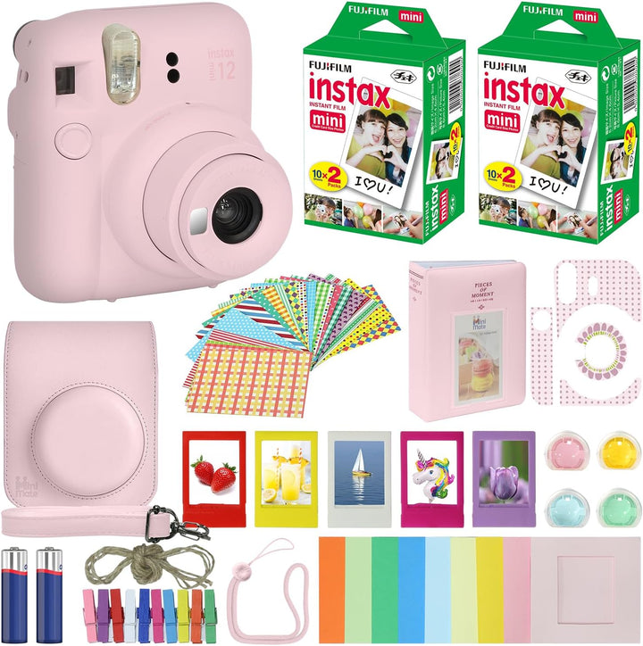 Cámara instantánea Fujifilm Instax Mini 12 color rosa florecido + e...