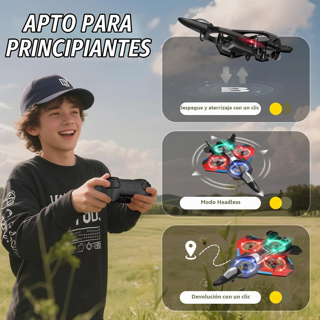 4DRC Aviones RC con control remoto para niños, aviones de control remoto de espuma para niños, adultos principiantes, helicópteros de combate a control remoto para niños y adultos, giro de 360° fácil