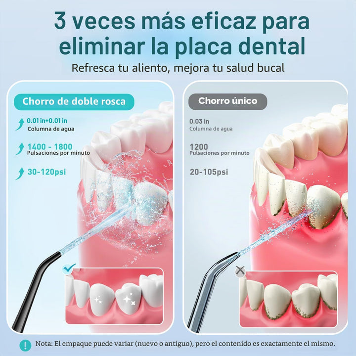 COSLUS Paquete de 2 Irrigadores Dentales Inalámbricos con Embalaje...