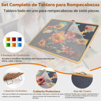Tablero de rompecabezas de 1000 piezas con soporte inclinable, 6 bandejas