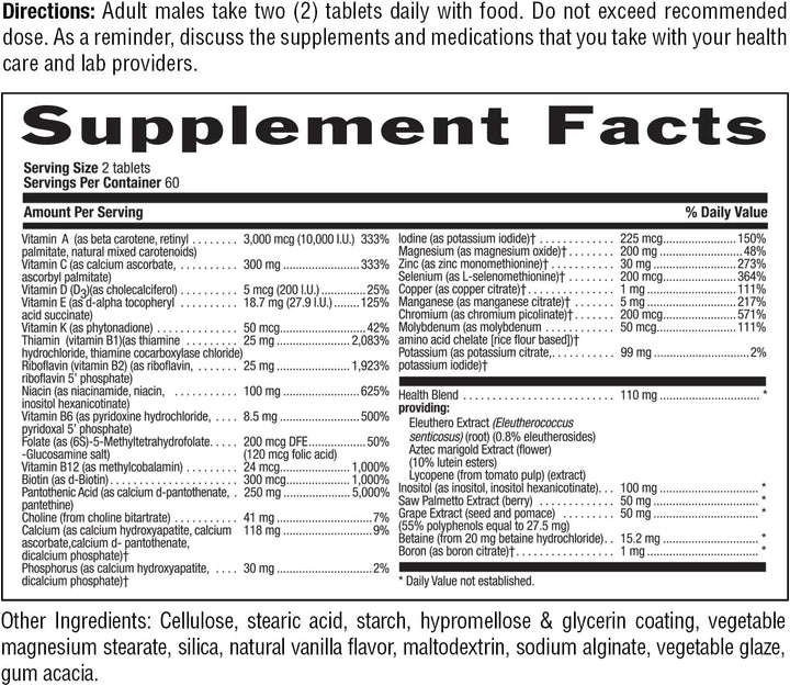 Country Life Max for Men Multivitamin: sin hierro, sin gluten, palm...