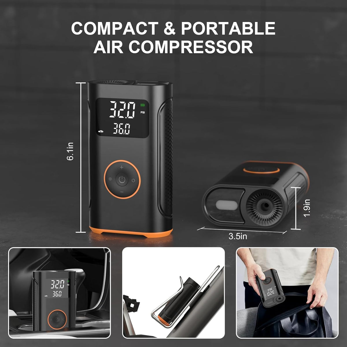 (Nueva Mejora) ZSX Inflador de Neumáticos Compresor de Aire Portáti...