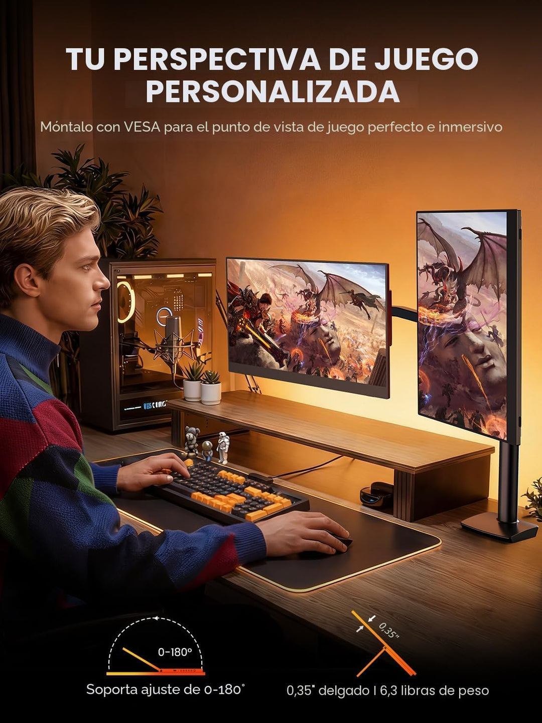 UPERFECT Monitor portátil para juegos 144Hz 2.5K, 16" 0.1ms 100% DC...