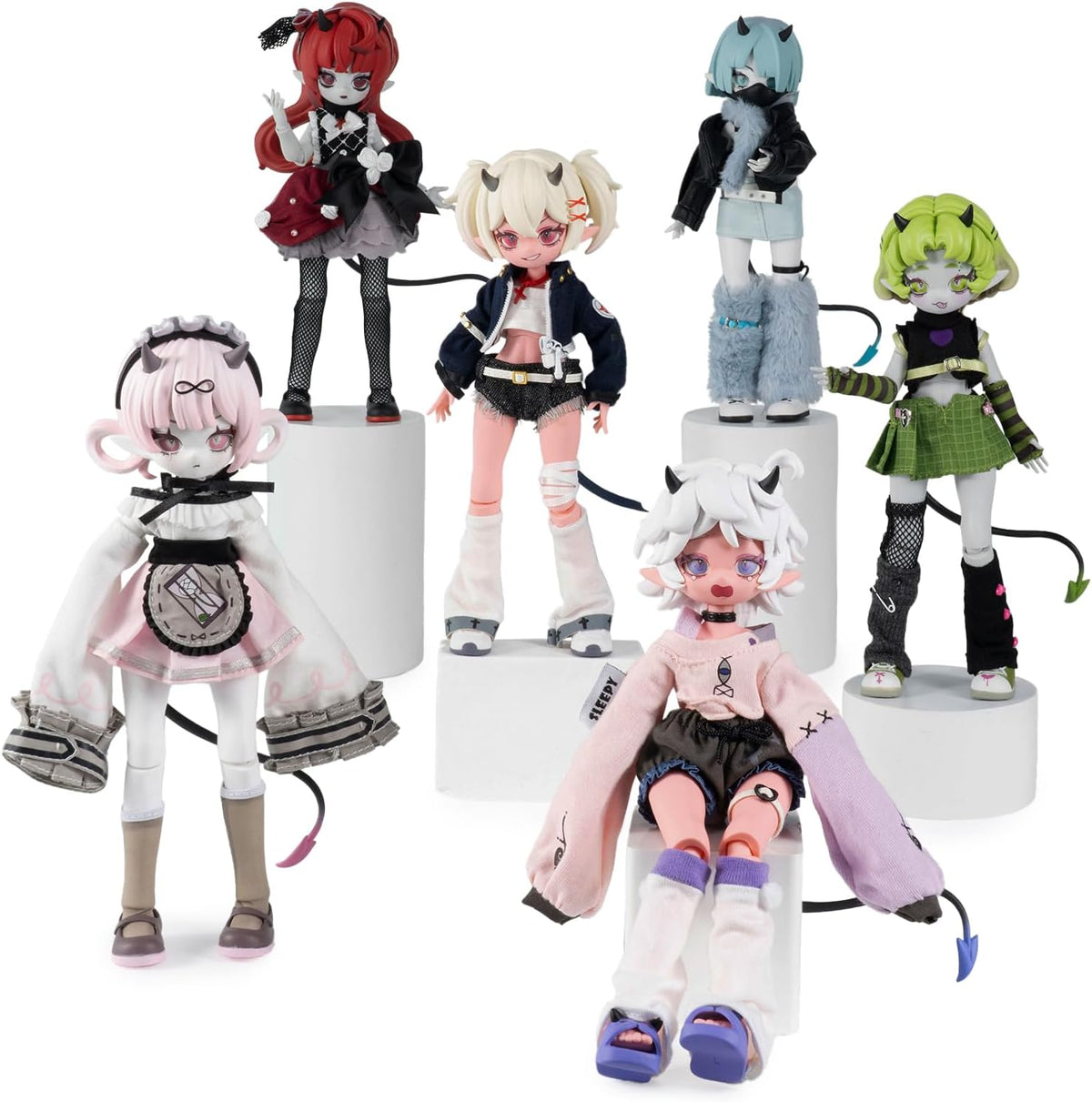 BEEMAI Cooze Devil Horns Series - Caja individual (contiene 1 figura), caja ciega BJD de 1/8, lindas figuras coleccionables, regalo de cumpleaños