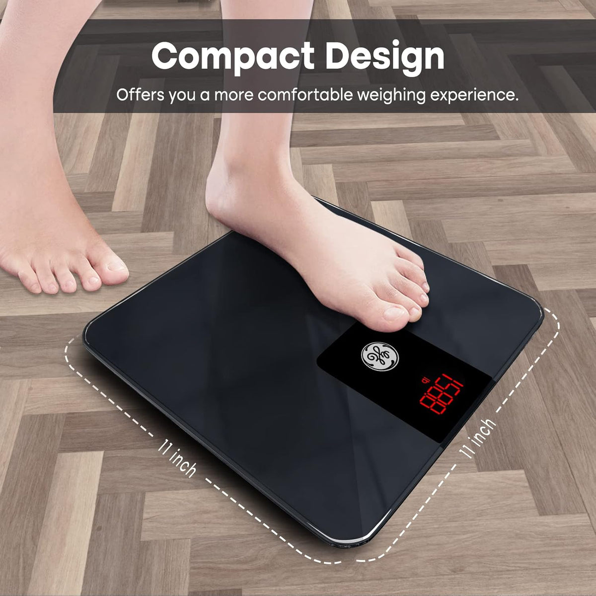 GE Báscula de baño para peso corporal, pesaje digital inteligente preciso