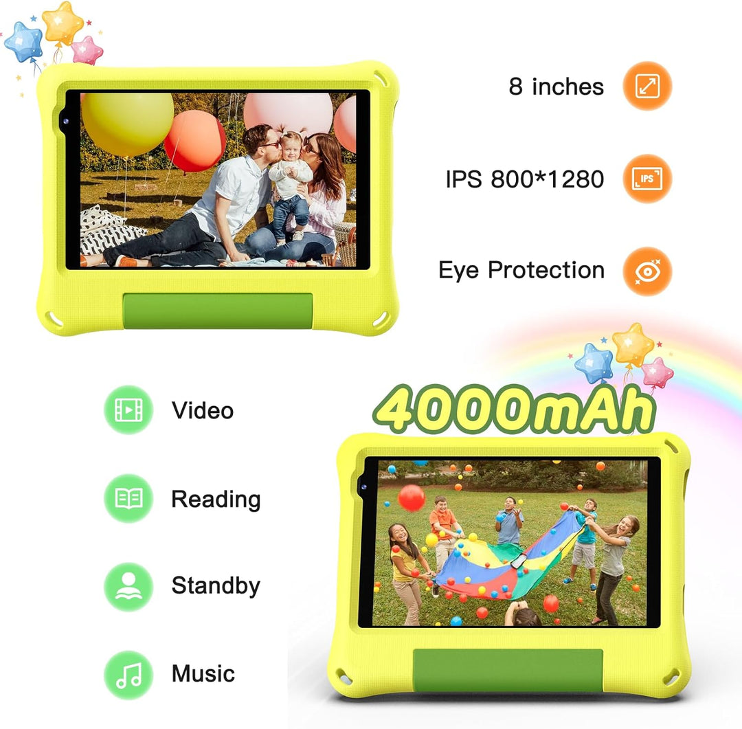 Tableta para niños de 8 pulgadas, Android 15, Octa-Core 12 GB de RA...