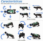 FREENOVE Kit robot para perro Raspberry Pi 5 4 B 3 B+ Zero 2 W, caminar, autoequilibrio, reconocimiento facial, rastreo de bolas, rango ultrasónico, control de aplicación, cámara, servo (frambuesa Pi no incluida)