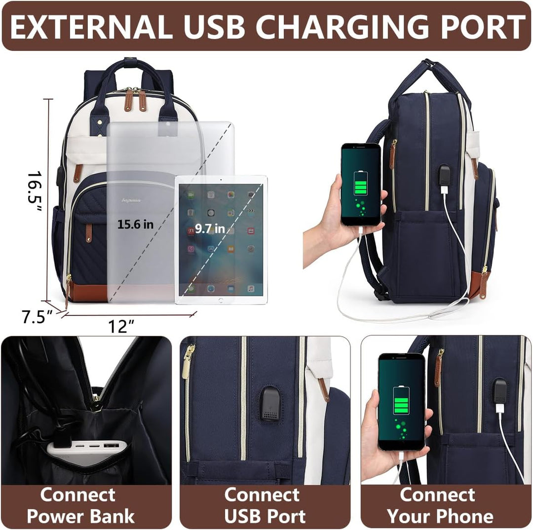 Mochila para laptop para mujer, se adapta a bolsa de laptop de 15.6...