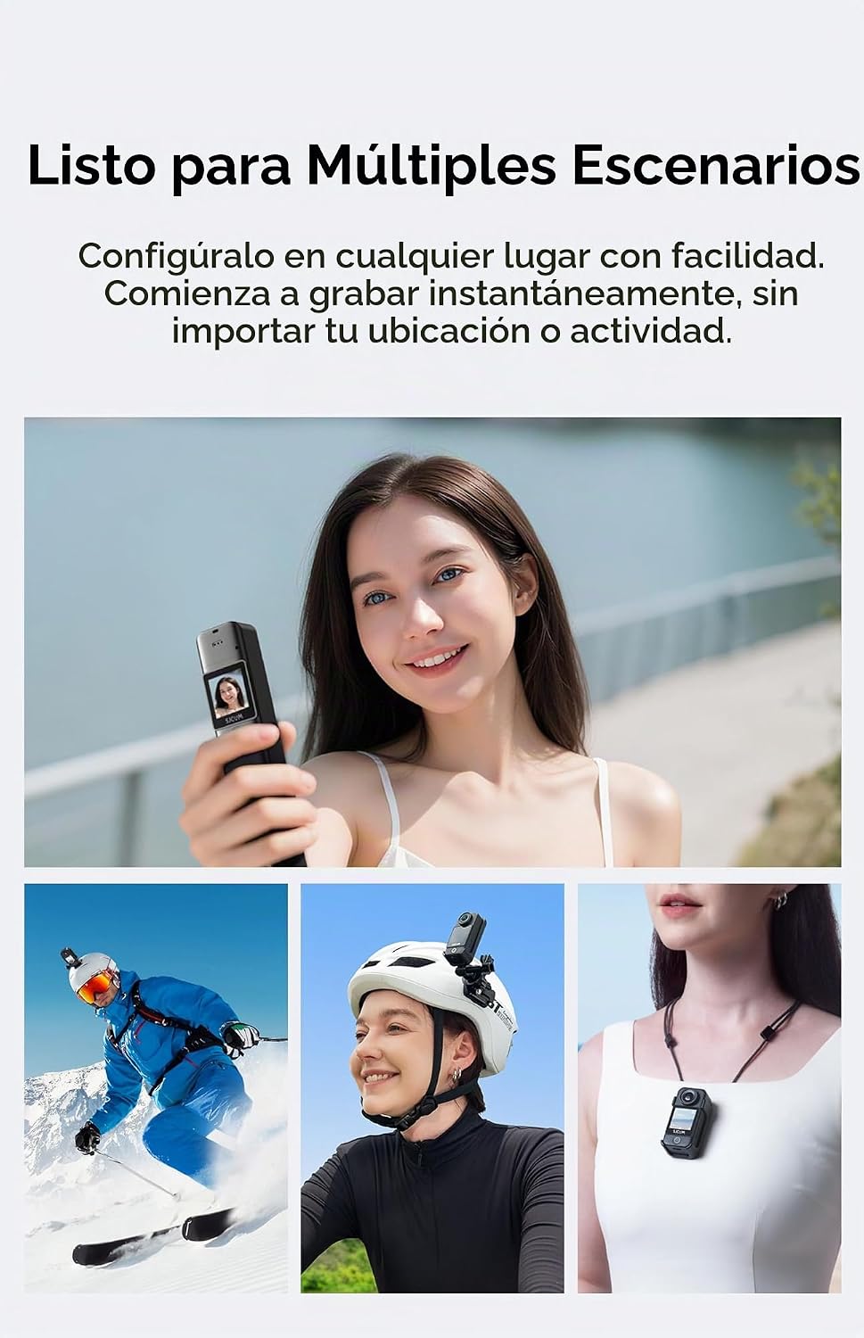 SJCAM C300 Cámara de bolsillo Vlog, cámara de acción pequeña 4K con pantallas táctiles duales, antivibración de 6 ejes, lente gran angular de 154°, cámara magnética portátil, impermeable para bajo el agua y deportes, accesorio incluido