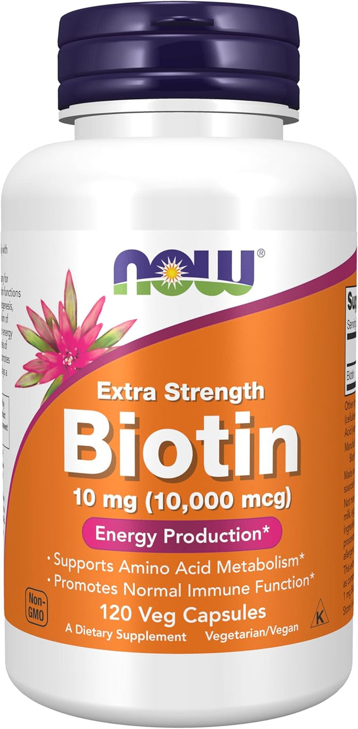 Suplemento energético de biotina (cápsulas veganas), de NOW Foods,...