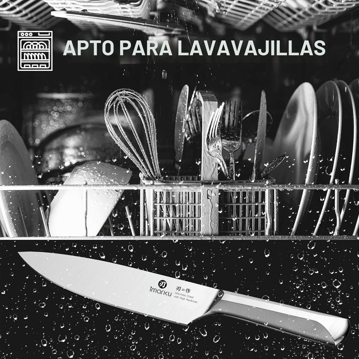 imarku Juego de cuchillos de 16 piezas, juego de cuchillos de cocina de