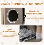 Garvee Caja de arena para gatos con torre de árbol para gatos y condominio, muebles ocultos para baño para gatos con poste rascador de sisal y percha de felpa suave, muebles de madera para gatos con múltiples plataformas
