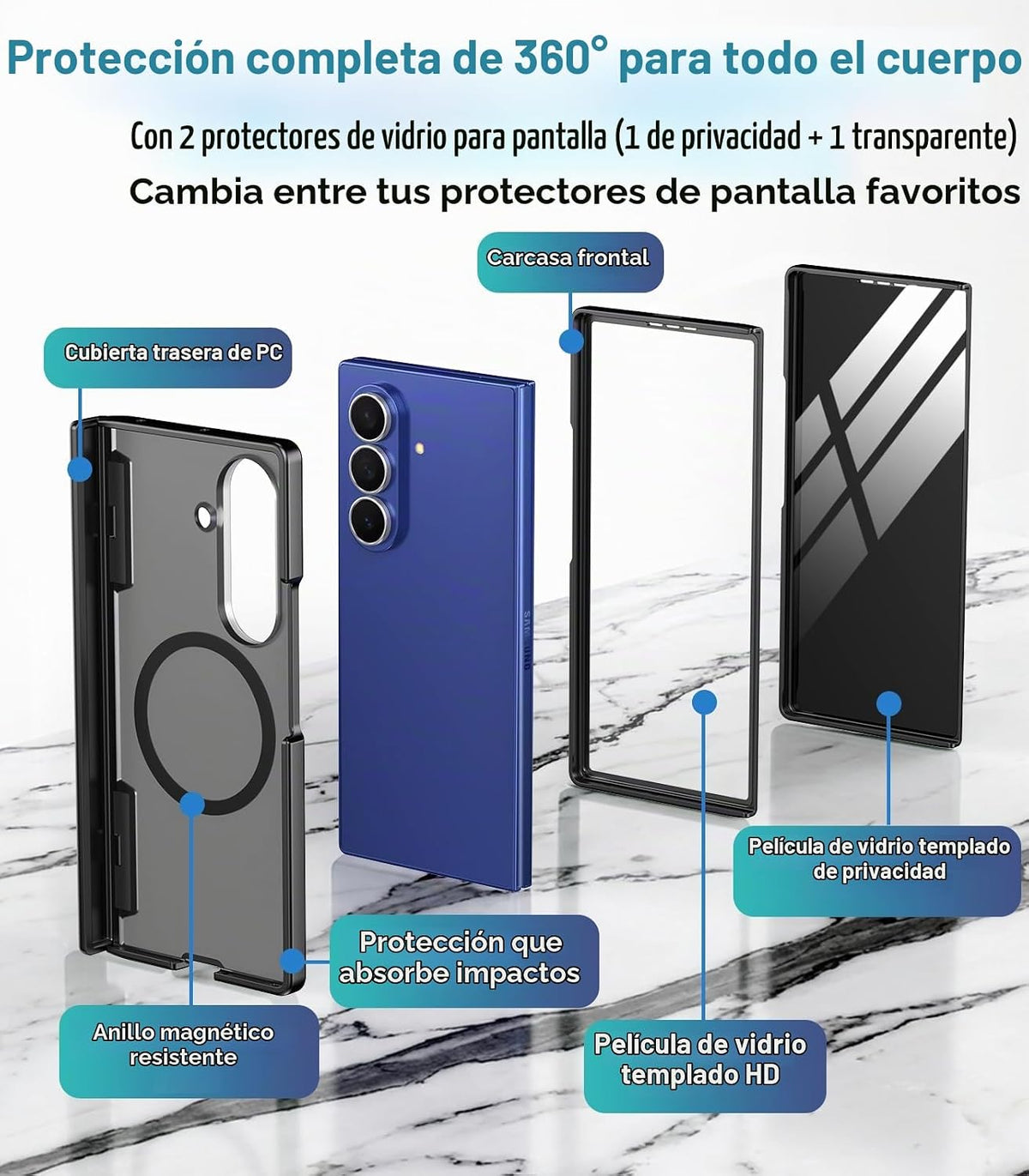 Funda magnética para Samsung Galaxy Z Fold 7, apta para MagSafe