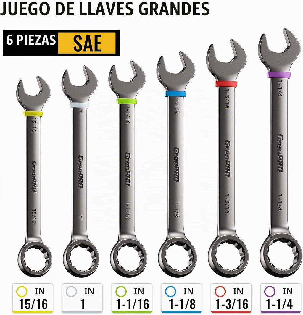 Juego de llaves SAE grandes de 15/16"-1-1/4", juegos de