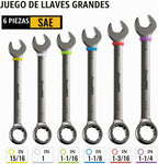 Juego de llaves SAE grandes de 15/16"-1-1/4", juegos de