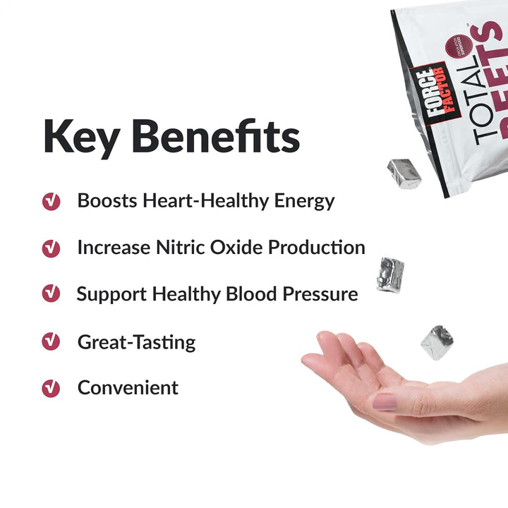 Force Factor Total Beets Suplementos de apoyo para la presión arter...