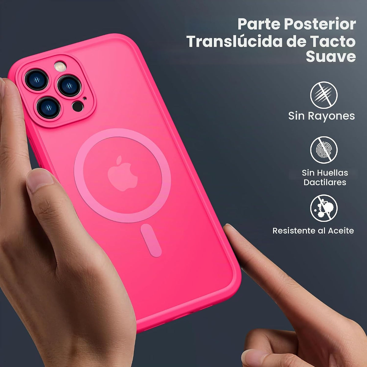 ImpactStrong Protector magnético diseñado para iPhone 13 Pro Max [protección de cámara] [prueba de caídas de grado militar] [compatible con MagSafe] Funda de teléfono delgada translúcida mate (6.7