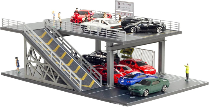 Vitrina de autos a escala 1/64 de 2 capas para exhibición