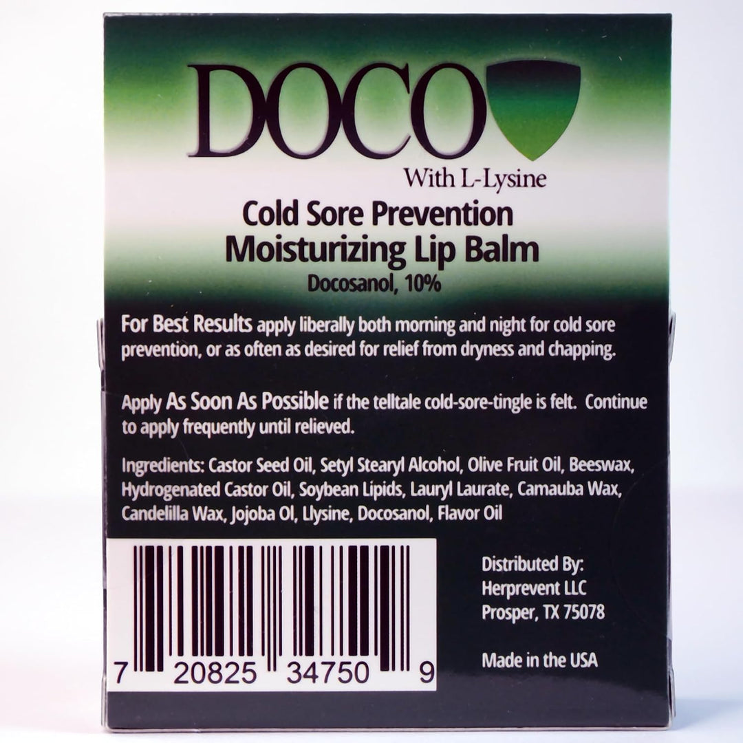 Doco Bálsamo labial Shield con docosanol y lisina (paquete de 3)