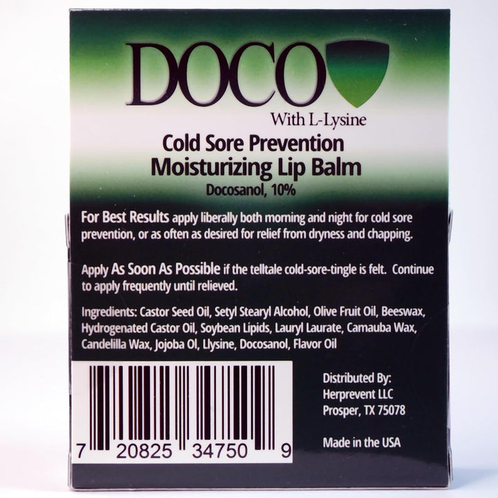 Doco Bálsamo labial Shield con docosanol y lisina (paquete de 3)