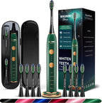 Wagner Stern WHITEN+ Cepillo de dientes eléctrico, 48,000 VPM, sensor de presión, Verde esmeralda