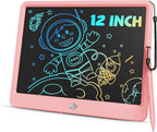 Tableta de Escritura LCD de 12 Pulgadas, Tableta de Dibujo Colorida para Garabatos, Almohadilla de Escritura Borrable y Reutilizable, Educativa para Niñas y Niños de 3-8 Años (Rosa)